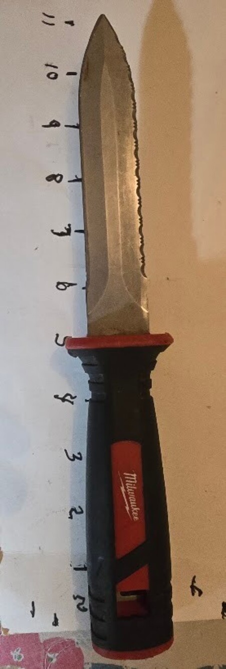 Milwaukee Fixed Blade Knife 5 Inch Blade Black Red Handle